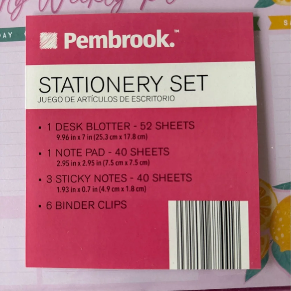 Pembrook Lemon Themed Stationary Set New in Box